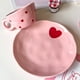 thumbnail image 4 of Vajilla de cerámica de estilo coreano con patrón amasado a mano, serie Pink and Tender Love, platos de arroz de alto valor para el hogar, 4 of 5
