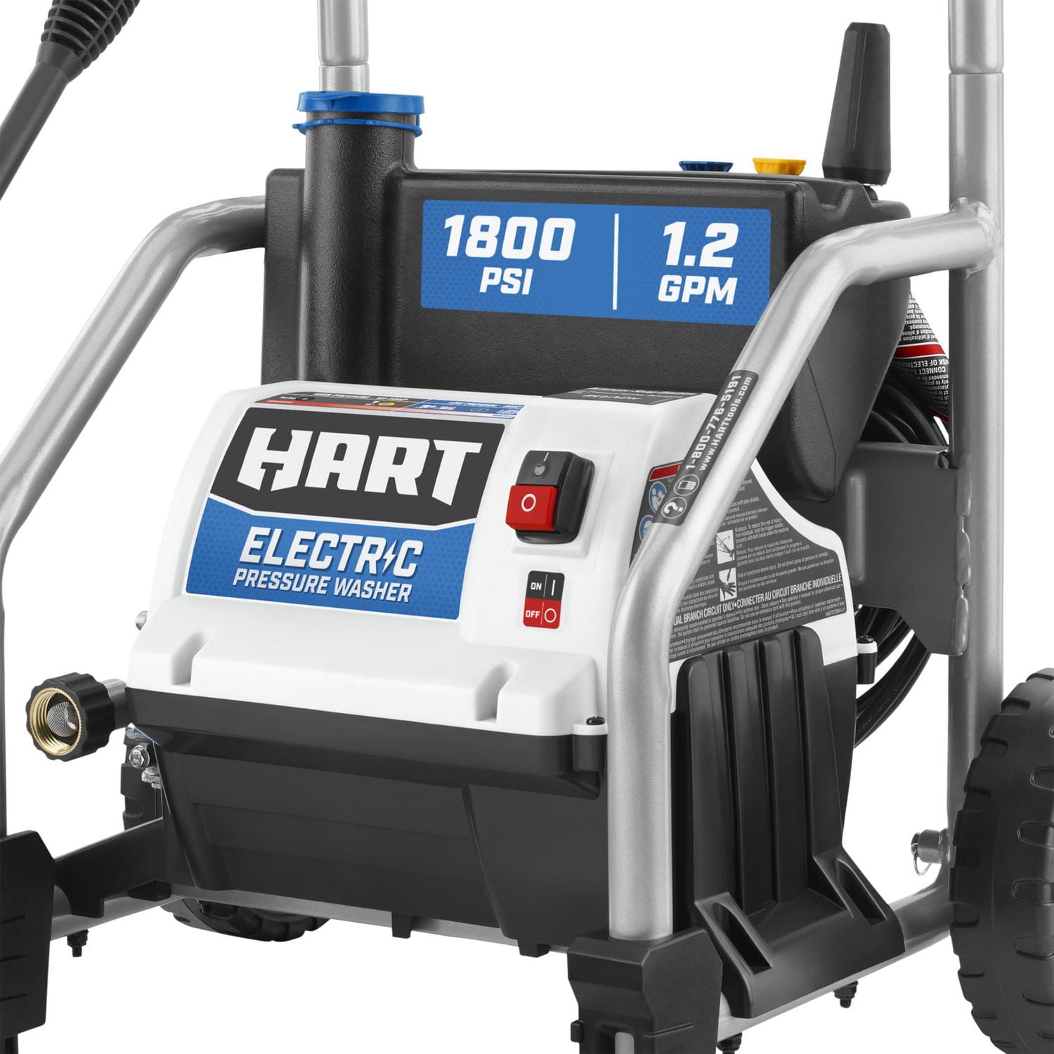 HART 1800 PSI 1.2 GPM Electric Pressure Washer, 13-amp motor generates