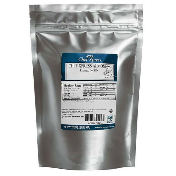 Chef Xpress Diced Oven Roasted Unsalted Almond, 2 Pound -- 3 per Case.