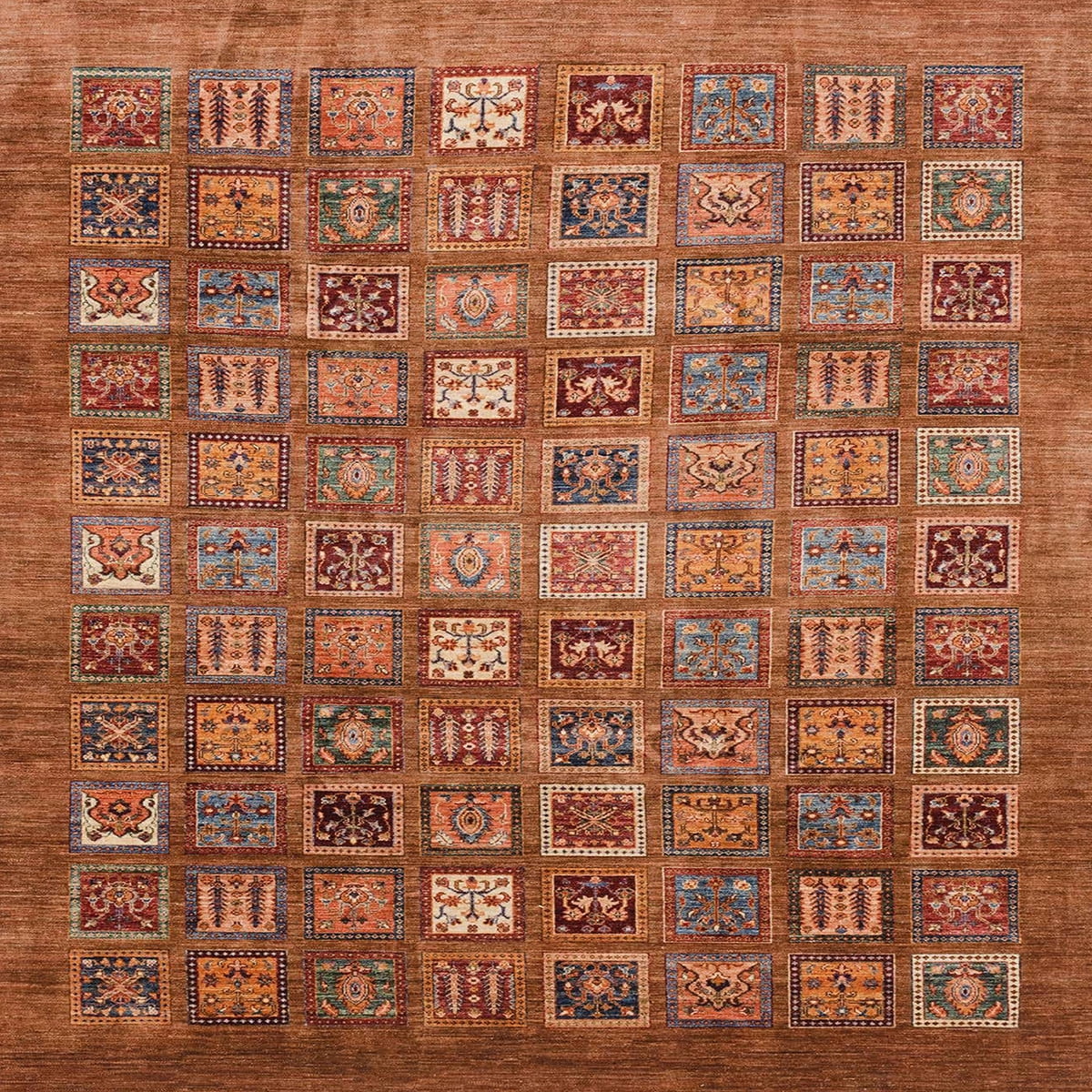 Ahgly Company Machine Washable Indoor Square Abstract Orange Area Rugs ...