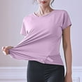 thumbnail image 4 of Women's T-Shirts Open Back Short Sleeve Crop Top Loose Athletic Yoga Workout Casual Crop Tee for Fitness and Everyday Wear, 4 of 8