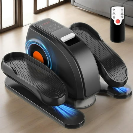 HAPPYMONT Compact Under-Desk Elliptical Quiet Portable Pedal Machine w/Adjustable Speed & Display for Home