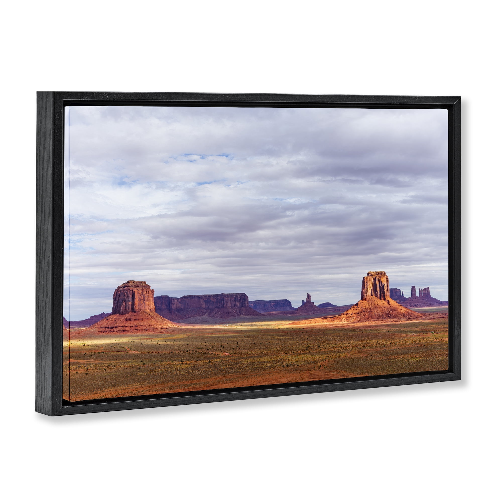 Stupell Industries Monumental Desert Buttes & Mesas Black Framed Floater Canvas Wall Art, design by Shelley Carlisle