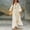 Beige, variant on Morttic Women's Solid Color V-Neck Puff Sleeve Flowy Maxi Dress – Empire Waist Boho Casual Vacation Beach Long Dress Beige,S