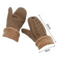 thumbnail image 6 of Women's Winter Warm Gloves Cable Knit Wool Fleece Lined Texting Mittens for Women, 6 of 8