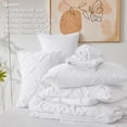 thumbnail image 6 of Flymme Queen Comforter Set with Sheets White 7 Pieces Bed in a Bag Queen Size Bed Set Soft Microfiber Pinch Pleat Bedding Set for All Season, 6 of 9