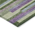 thumbnail image 5 of HomeRoots 613267 5 x 8 ft. Moss Green, Olive Green & Purple Striped Washable Indoor & Outdoor Rectangle Area Rug, 5 of 5