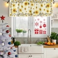 thumbnail image 6 of 2 Pack Valances for Windows, Yellow Sunflower Bees Window Valances for Living Room/Bedroom/Bathroom, Spring Summer Farmhouse Floral Light Filtering Kitchen Curtain Valance 60"W x18" L, 6 of 9