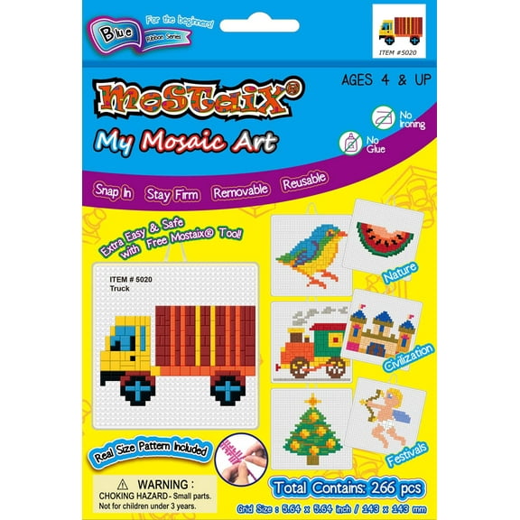 Mostaix® Blue Series Block Tile Puzzle - Truck (266 pieces)
