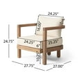 thumbnail image 5 of ( SET OF 2 ) Outdoor Acacia Wood Patio Club Chair, Patio Furniture,Waterproof Thick Cushion Deep Seating for Porch, Garden, Backyard, Balcony, Weight Capacity 400lbs, Brown wash, Beige cushion, 5 of 9