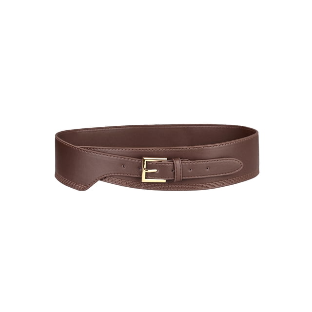 Cinturón Obi para Mujeres Inspire Chic para Vestidos, Cinturones Anchos con Hebilla Color Café