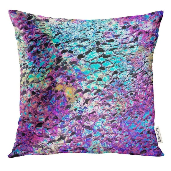 EREHome Blue Iridescent Stone with Bright Violet and Turquoise Colors Opalescent Holographic Effect Green Opal Pillow Case 16x16 Inches Pillowcase