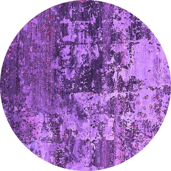 Ahgly Company Indoor Round Oriental Purple Industrial Area Rugs, 5' Round