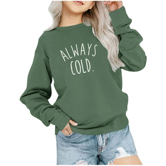 Fesfesfes Athletic Shirts For Girls Girls Crewneck Oversized Sweatshirt Children Fashion Long Sleeve Pullover Tops 1-12 Years