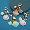 thumbnail image 3 of Women Bohemian Shell Keychain Hanging Decoration Portable Simple Design Keyring Shoulder Bag Key Holder Ornament Birthday Gift Blue, 3 of 9