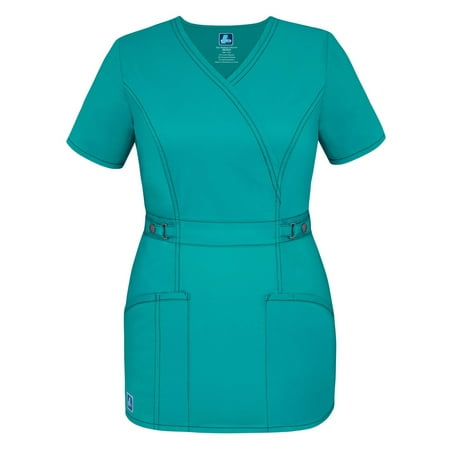 

Adar Pop-Stretch Junior Fit Crossover Adjustable-Tab Top - 3234 - Teal Green - XL
