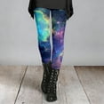 thumbnail image 2 of LIIPEE Women Leggings Casual Elastic High Waist Slim Fit Ankle Length Leggings Galaxy Printed Stretchy Workout Yoga Pants Comfortable Soft Breathable Daily Leggings,White,XXL, 2 of 5