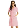 thumbnail image 2 of Miaeowve Women's Short Sleeve Button Down Lab Coat Chemist's Nurse Doctor Scientists Uniform Dress Pink Small, 2 of 7