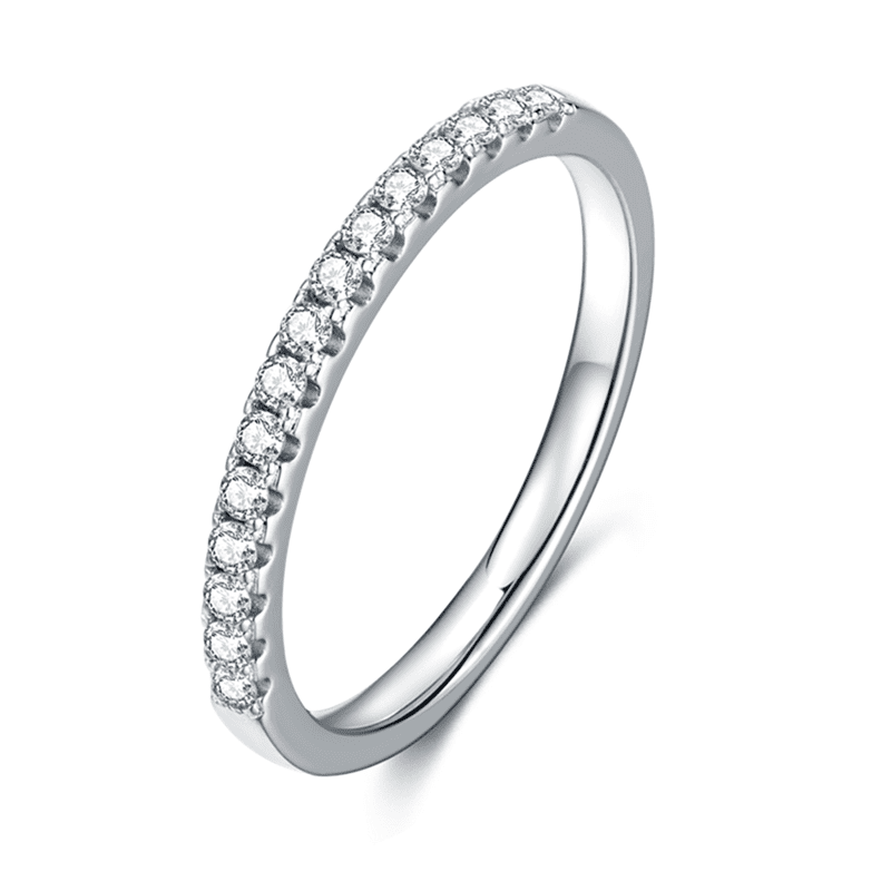 1.5 ct tw Channel Eternity Ring Simulant Imitation Moissanite Sterling Silver 7 