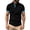 Black, variant on Men's Contrast Cuff Collared Shirt, Three Button Placket Design, Slim Fit for casual daily outing Bronze L