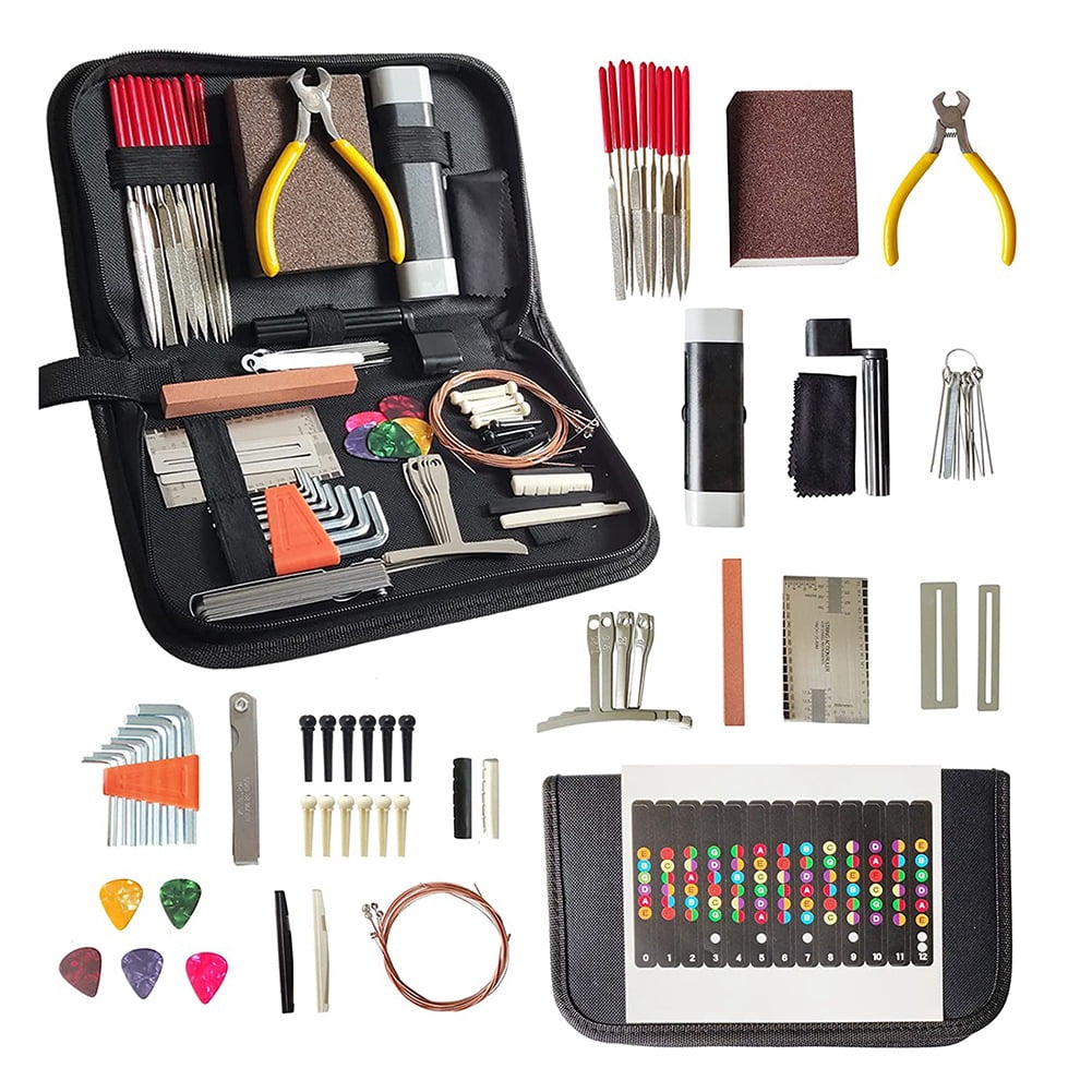 ckepdyeh 67PCS Guitar Tool Kit for Set Up,Intonation Adjustment and Repair, Guitar Maintenance Kit for Guitar Bass and Ukulele guitar accessories