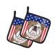 thumbnail image 1 of ""Caroline'S Treasures Par De Agarraderas Para Ollas Con Bandera Estadounidense Y Bulldog Inglés Bb2149Pthd 7.5Hx7.5W Multicolor"", 1 of 1