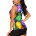 thumbnail image 3 of Xecao Colorful Easter Eggs1 print women's scoop neck, loose-fit workout tank tops for the gym., 3 of 9