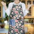 thumbnail image 6 of Pioneer Flower Floral Print Pattern Apron-Garden Aprons for Women with Pockets-Cotton Linen Waterproof Kitchen Cooking Gardening Aprons Adjustable for Kitchen,Cooking,BBQ and Salon 33x27 Inch, 6 of 7
