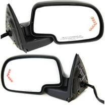 Mirror Compatible With 2003-2006 Cadillac Escalade 2007 Chevrolet Silverado 1500 Classic SET of 2 Left Driver and Right Passenger Side Heated In-glass Signal Light 1 Paintable and Textured Black Cap