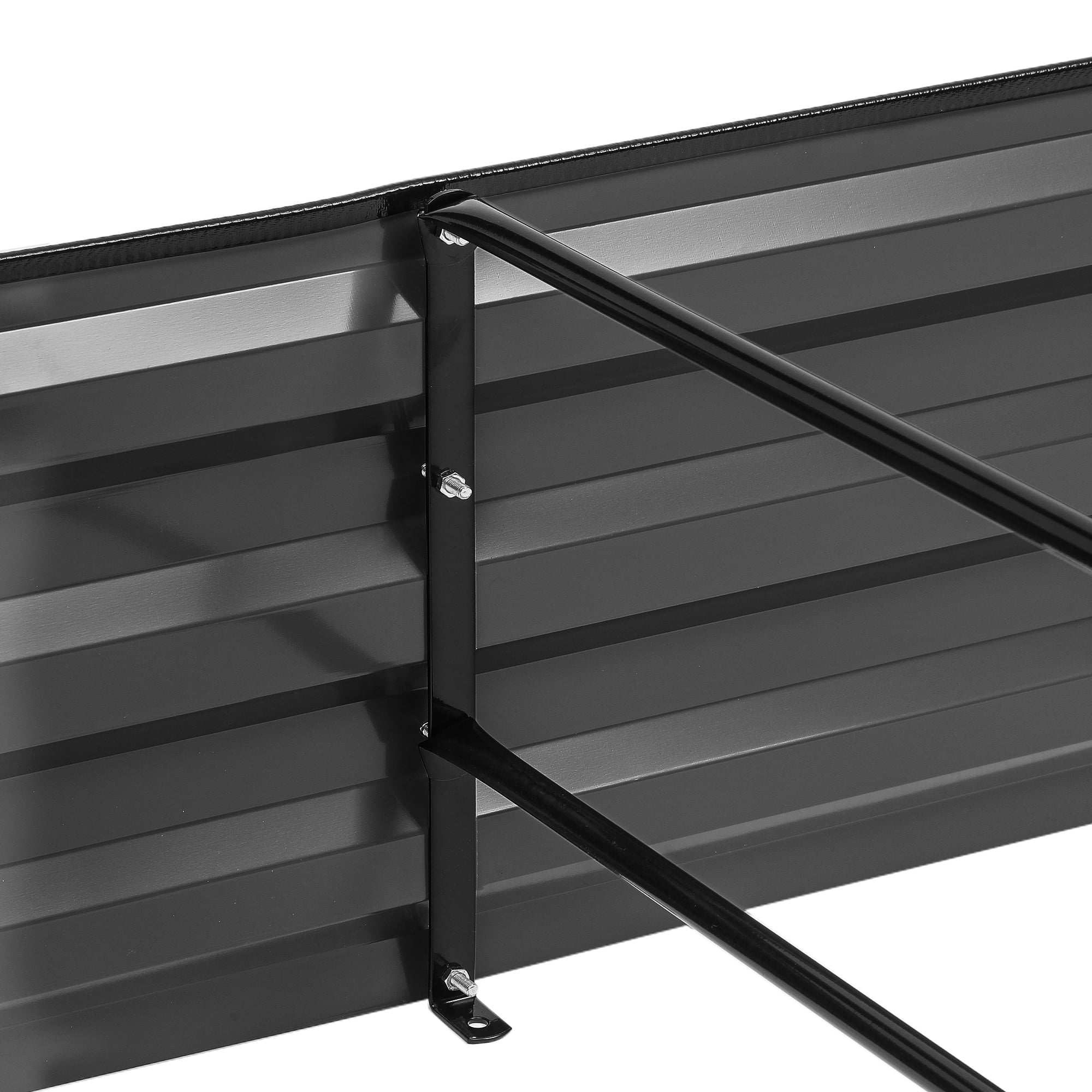 Uforic 12ftx4ft Extra-Large Raised Garden Bed Kit,Outdoor Galvanized Metal Patio Planter Box with Safety Rubber & Ground Nails&Gloves, for Vegetables Flowers,Black