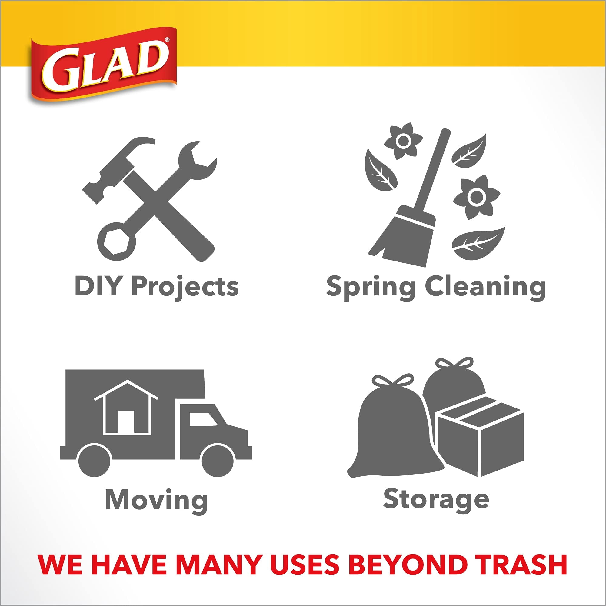 Glad Tall Kitchen Trash Bags ForceFlexPlus,13 Gallon, Mountain Air, 34 Bags