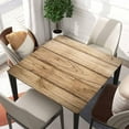thumbnail image 2 of Wood Grain Square Table Cloth Fitted Tablecloth with Elastic Edge Wooden Texture Tablecloths Waterproof Cloths for Home Dining Garden Party Farmhouse Decor, Fit for 36"x36" Tables, Style-4, 2 of 4