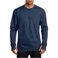 thumbnail image 4 of cfhntfmh Mens Long Sleeve Workout Shirts with Thumb Holes Casual Base Layer Athletic Running Gym Hiking Shirts(Navy aa1, Medium), 4 of 6