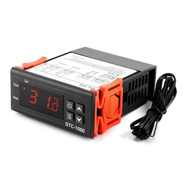 Termostato controlador de temperatura Digital Universal STC-1000 de 12-24V con Sensor de CA para incubadora de elaboración de cerveza interior regulador de enfriamiento de calefacción