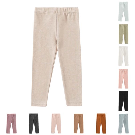 WERYOUNG Baby Toddler Kids Soft Stretch Pants Elastic Waist Solid Color Daily Long Pants For Girls Boys Back To School Breathable Bottom 2-3 Years