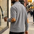 thumbnail image 5 of Admvng Mens Corduroy Sweatshirt Lapel Long Sleeve Casual Pullover, 5 of 9