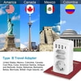 thumbnail image 3 of Canada Plug Adapter, 7 In 1 French To Us Plug Adapter With 3usb & 1 Type C & 3 Outlets, 3 of 5