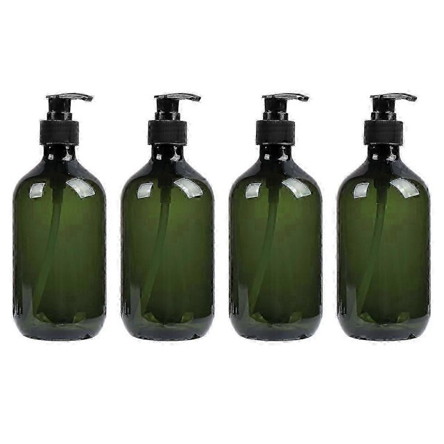 2025 4Pcs 1Set 500ML Press Type Convenient Cosmetic Bottles for Travel (Green)