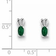 thumbnail image 2 of 925 Sterling Silver Rhodium-plated Created Emerald Earrings, 2 of 6