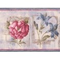 thumbnail image 1 of Fleurs Bleues Roses Abstraites Papier Peint Floral Frontière Retro Design, Rouleau 15' x 8.25'', 1 of 3