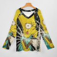thumbnail image 3 of Simpsons Womens T Shirts V Neck Long Sleeve Tops Causal Loose Summer T-Shirts 5XL, 3 of 7