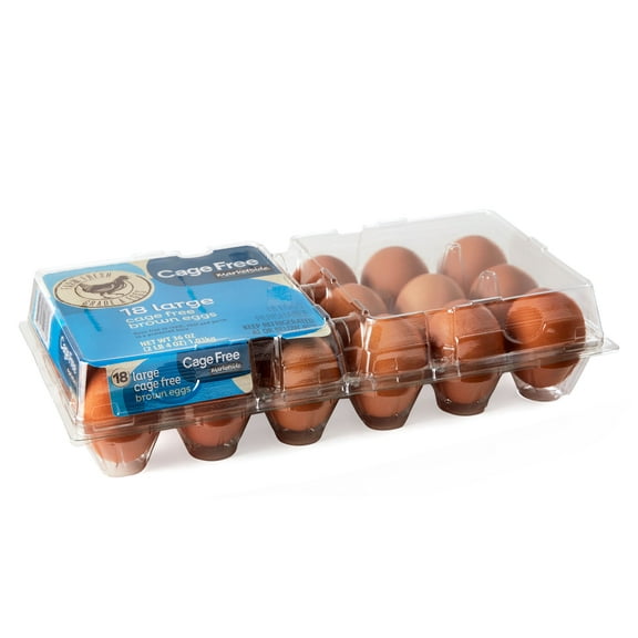 Marketside Cage-Free Large Brown Eggs, 18 Count