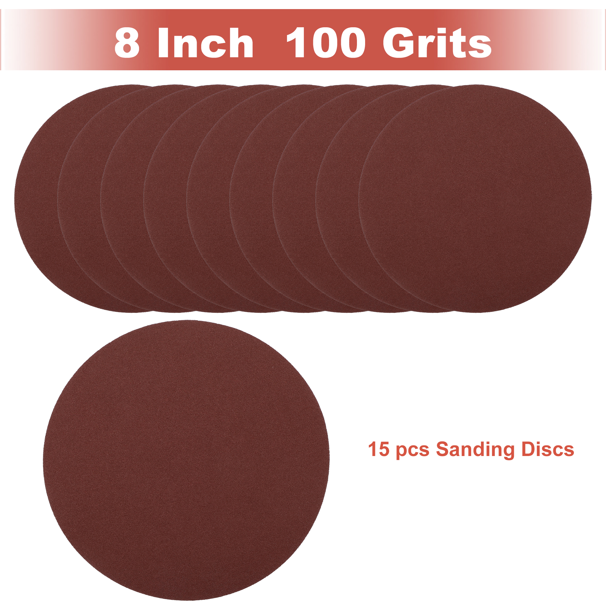 Unique Bargains 8 Inch Round Hook and Loop Sandpaper Discs Sanding Use 100 Grit