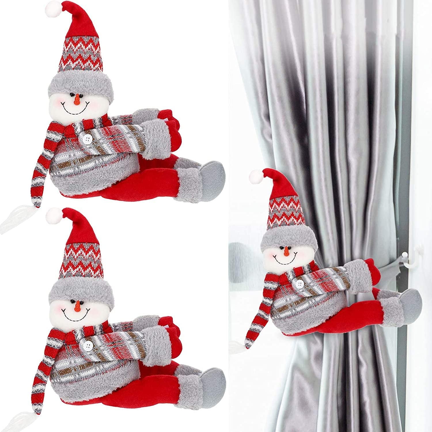 Curtain Buckle Christmas Santa Claus Christmas Decorations for Home Window 