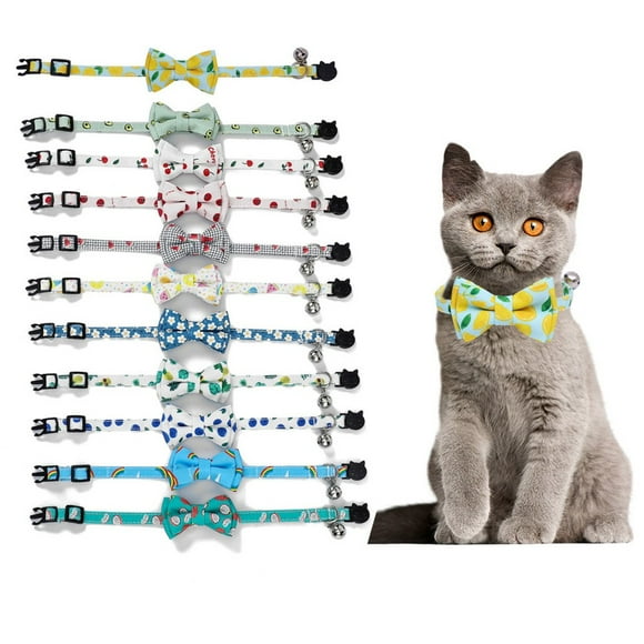 Fiudx Collar para Mascotas, Pajarita Extraíble, Diseño Cómodo y Seguro, Forro de Gamuza Suave, Hebilla Ajustable, Elegante para Gatos, Perfecto para Jugar, Tamaño 28 X 1,0 Cm, Incluye 1 Collar.