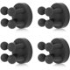 thumbnail image 1 of 4 piezas de ganchos de silicona para soporte de cepillo de dientes, impermeables, autoadhesivos, se pueden colgar en la pared para el baño, la cocina, la sala de estar y la oficina (negro), 1 of 5