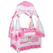 Babyjoy Portable Playpen Crib Cradle Baby Bassinet Changing Pad Mosquito Net with Bag Pink