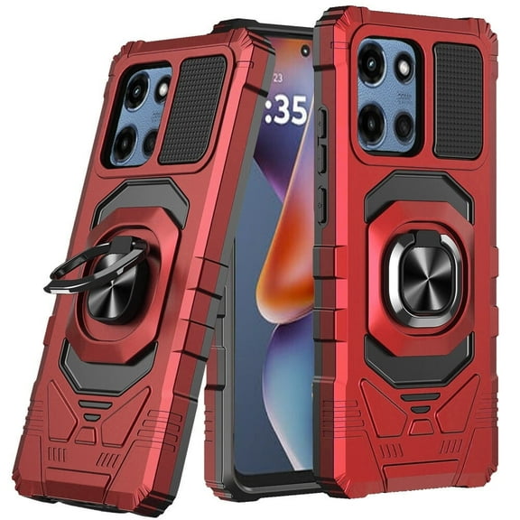 For Motorola Moto G 5G 2025 XT2513V Robotic Ring Kickstand Phone Case - Red