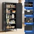 thumbnail image 3 of MIIIKO Storage Cabinet with Doors, Metal Pantry Cabinet, Tall Kitchen Storage Cupboard with 4 Shelves, Freestanding Cabinet for Laundry Room, Garage and Bathroom, 3 of 8