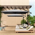 thumbnail image 2 of Outsunny Patio Offset Umbrella UPF 50+ UV Protection, Water-Resistant, Grey, 2 of 10
